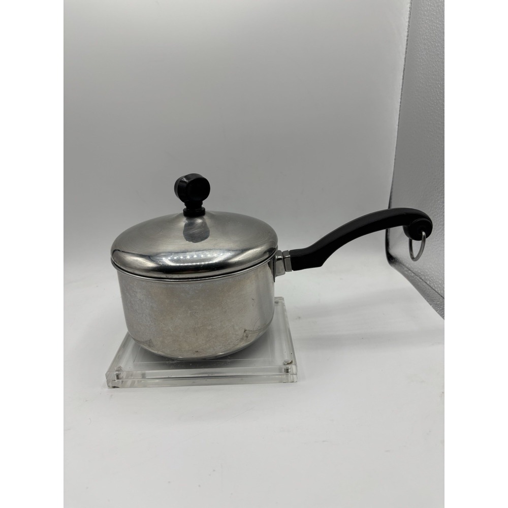 Faberware 1 Qt Saucepan With Lid Stainless Aluminum Clad USA